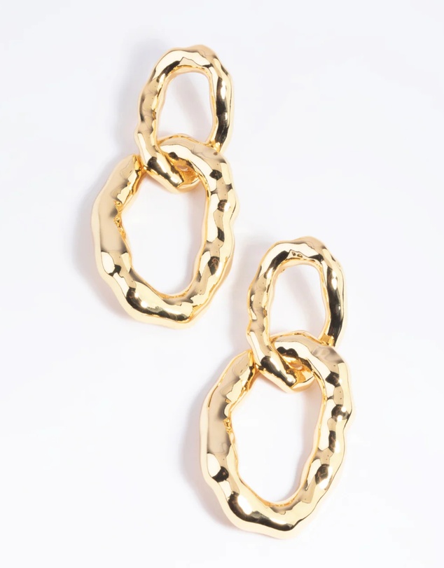 Lovisa - Gold Plated Molten Link Drop Earrings