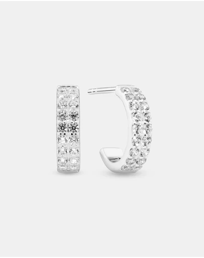 Michael Hill - Half Hoops with Cubic Zirconia in Sterling Silver