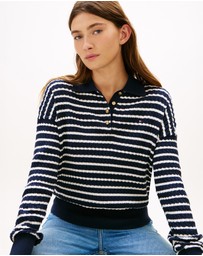 Tommy Hilfiger - Cable Knit Relaxed Polo Jumper