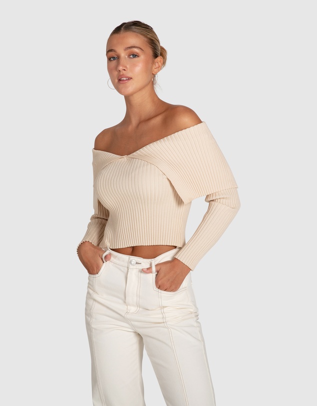 Belle & Bloom - More Than Words Collared Knit Top