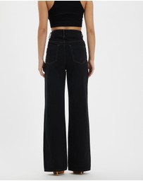 Dazie - London Fever High Waisted Wide Leg Jeans