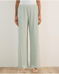 Atmos&Here - Alba Textured Wide Leg Pants