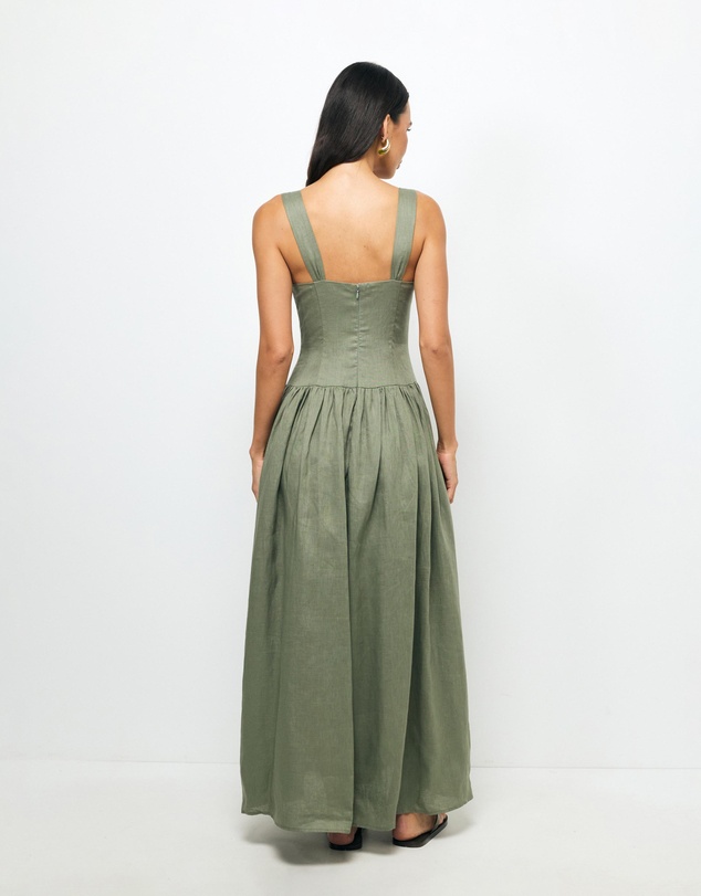 AERE - Tiara Linen Midi Dress
