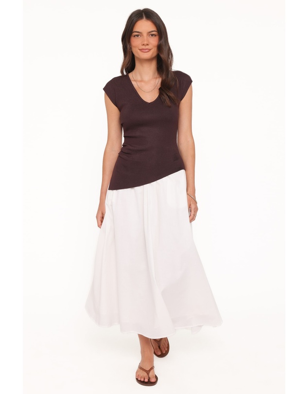 Petal & Pup - Tori Side Cinch Knitted Top - Chocolate Brown