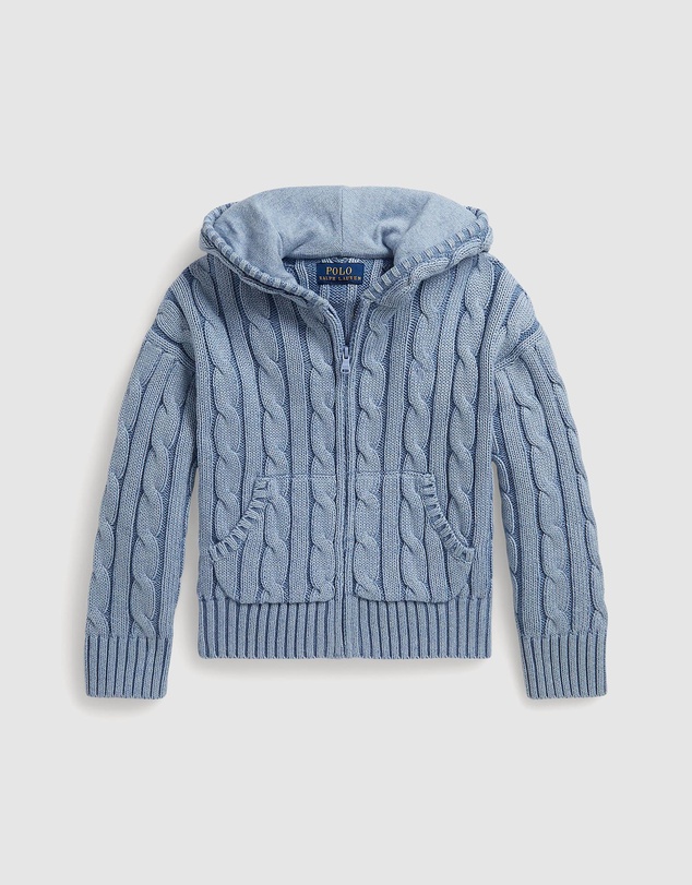 Polo Ralph Lauren - Cable-Knit Cotton Full-Zip Hoodie - Babies-Kids