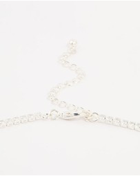 Lovisa - Silver Cubic Zirconia Pointed Earrings & Necklace Set