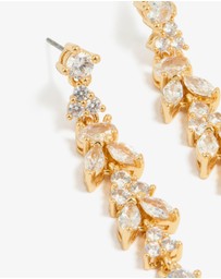 Lovisa - Gold Plated Cubic Zirconia Alternating Vine Linear Drop Earrings