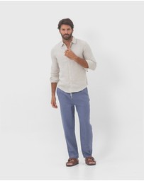 Coast Clothing - Long Sleeve Linen Shirt in Natural Sand