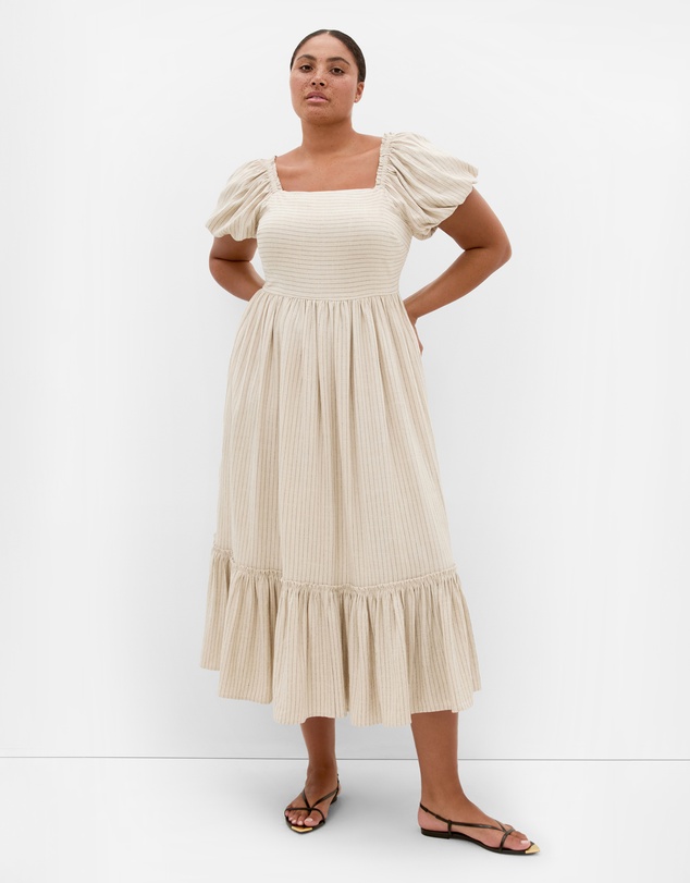 City Chic - Plus size Simone Midi Dress - stone