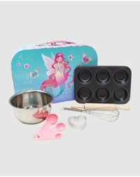 Pink Poppy - Shimmering Mermaid 6 Piece Kids Baking Set & Carry Case