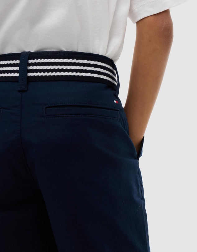 Tommy Hilfiger - Essential Signature Belt Loose Chino Shorts - Kids