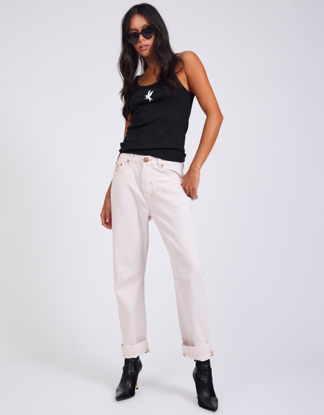 ONE TEASPOON - Bandits Low Waist Boyfriend Denim Jeans - Pink Tint