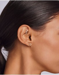 Zoe Olivia - 9K Gold Open Heart Stud Earrings