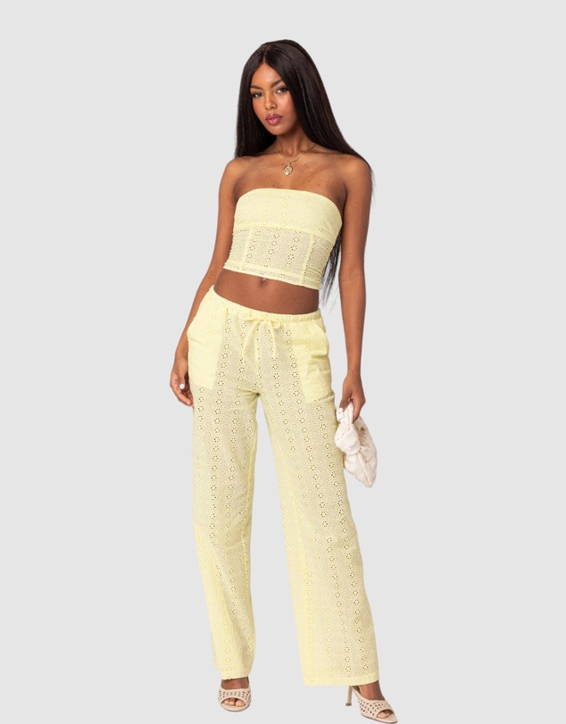 EDIKTED - Lemon Lacey Cotton Pants