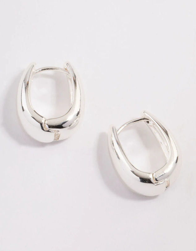 Lovisa - Silver Plated Brass Boho Taper Hoop Earrings