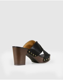 Belle & Bloom - Midtown Clog Mule - Black/Chocolate