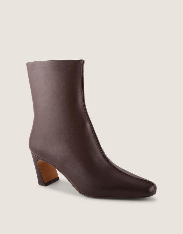 Shelly Shen - Atlas Heel Ankle Boots Brown Leather