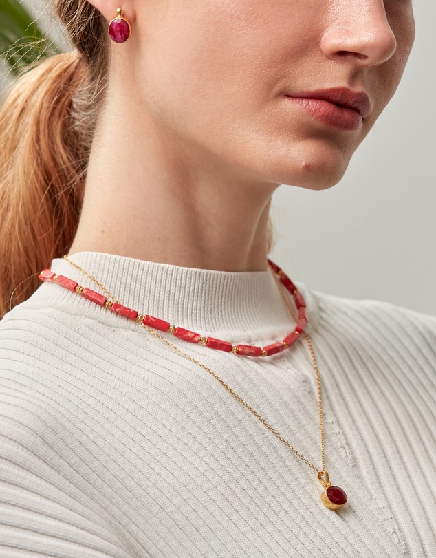 Ottoman Hands - Siena Ruby Pendant Necklace