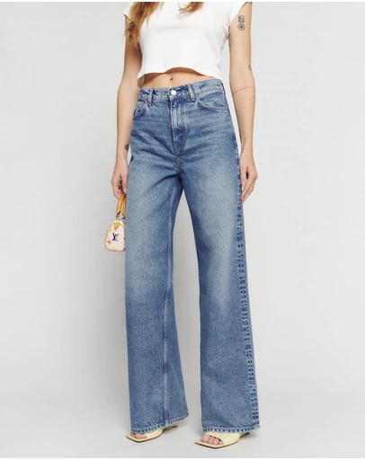 Reformation - Cary High Rise Slouchy Wide Leg Jeans