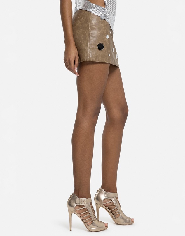 Jaded London - PU Mini Skirt With Mirror Trims