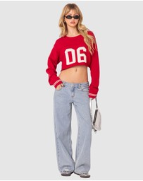 EDIKTED - Varsity Cropped Sweater