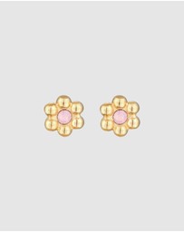 Elli Jewelry - Earrings Kids Ear Studs Flower Sparkling with Crystal in 925 Sterling Silver Gold Plated