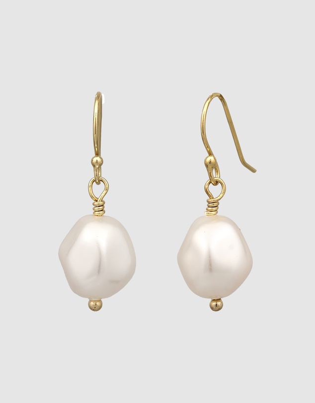 Elli Jewelry - Pearl Drop Earrings in Gold-Plated 925 Silver