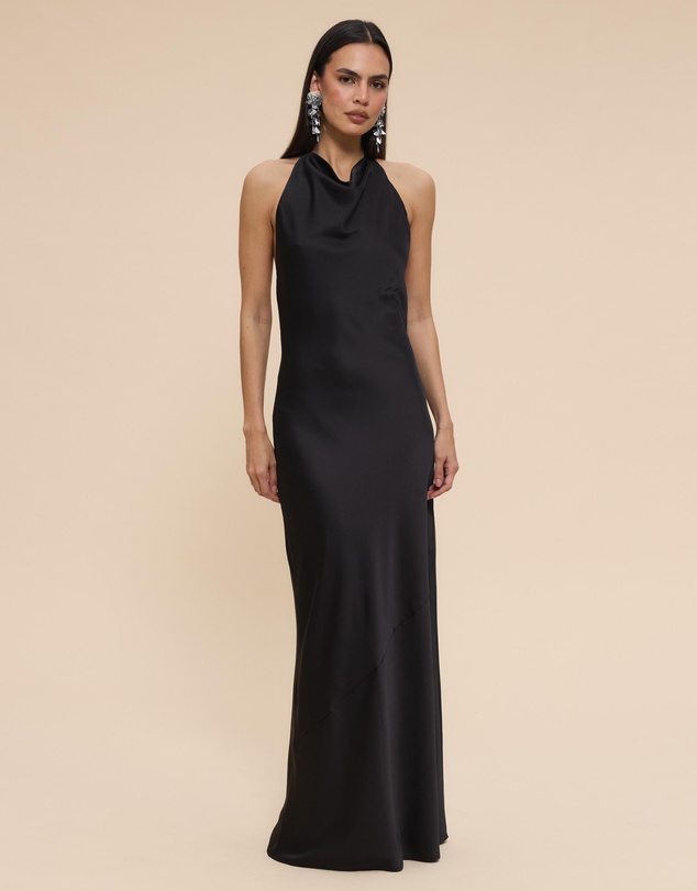 CHANCERY - Tanisha High Neck Cowl Maxi Dress