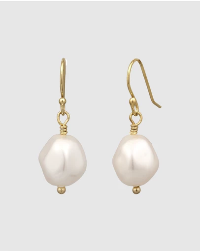 Elli Jewelry - Pearl Drop Earrings in Gold-Plated 925 Silver