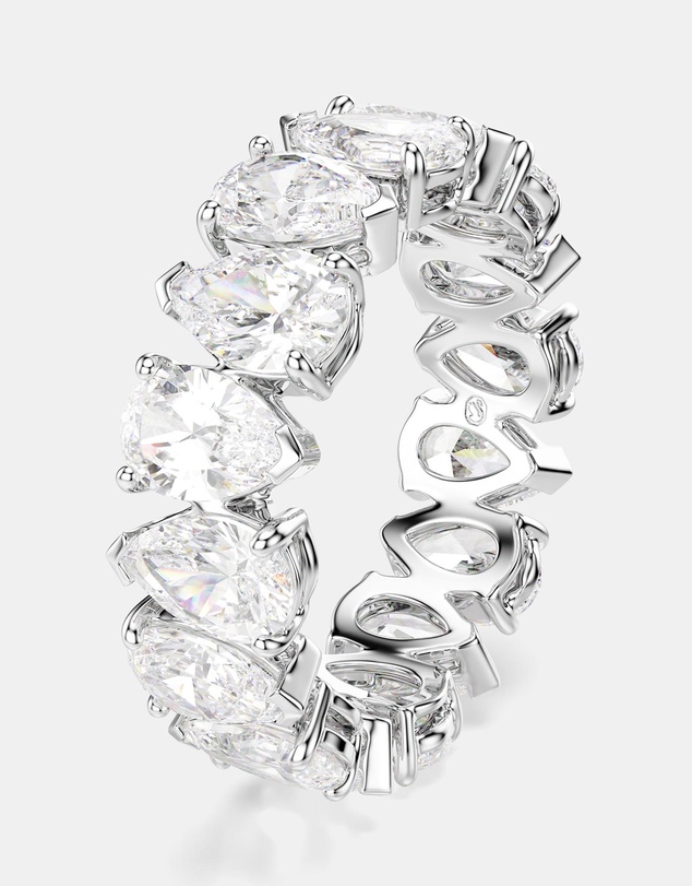 Swarovski - Matrix Vittore Ring, Pear Cut, White, Silver-Tone Finish