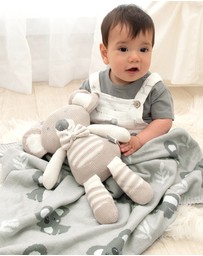 Living Textiles - Australiana Jacquard Blanket - Koala/Grey