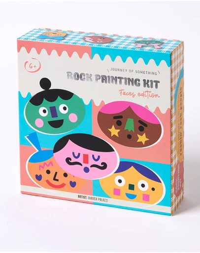 Journey Of Something - Kids Rock Painting Kit - Cool Faces