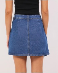 Calli - Wrap Denim Mini Skirt
