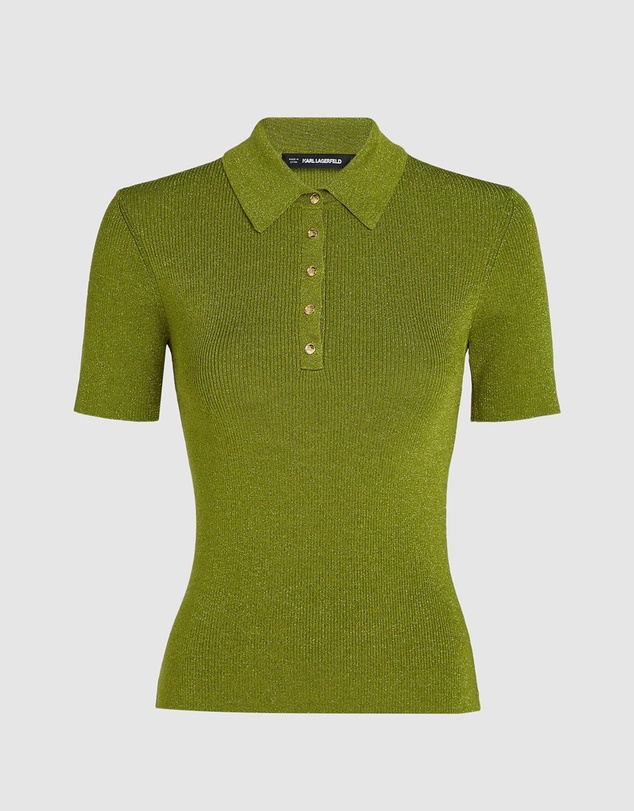 Karl Lagerfeld - Lurex Knit Polo Shirt