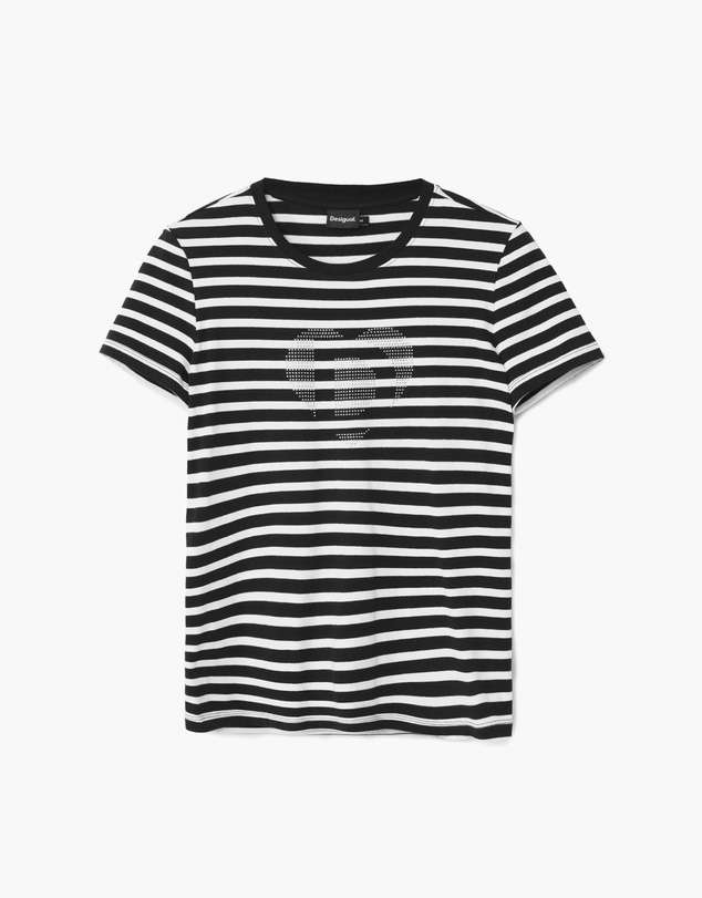 Desigual - Striped heart T-shirt