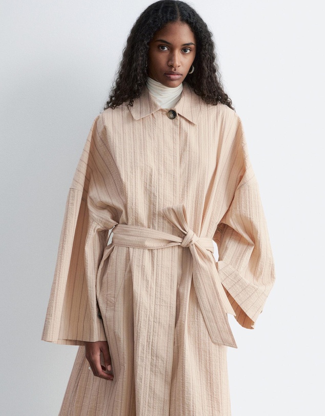 & Other Stories - Oversized Pinstripe Trench Coat