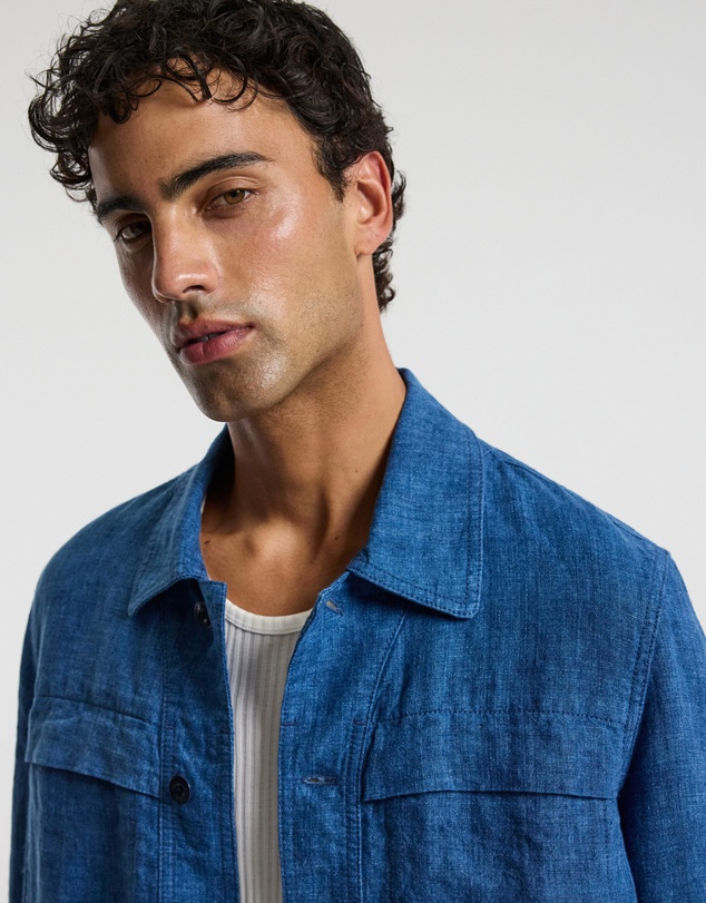 Calibre - Washed Linen Shirt Jacket Indigo