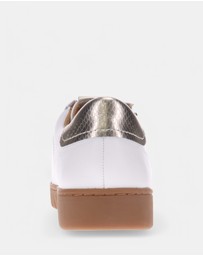 Mia Vita - Luna Zip Casual Sneaker - White/Tan