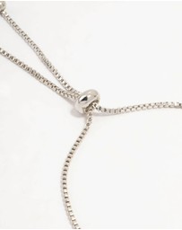 Lovisa - Silver Plated Cubic Zirconia Floral Toggle Bracelet