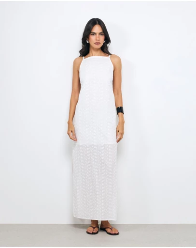 AERE - Irie Cotton Broderie Midi Dress