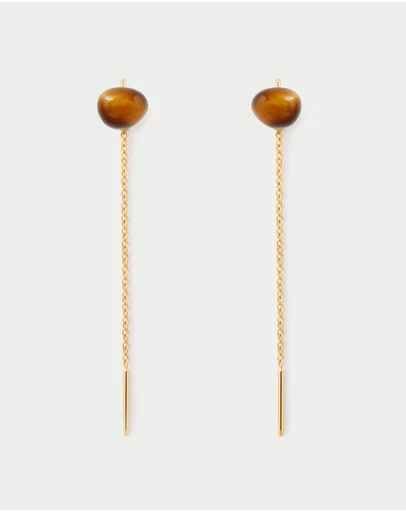 PDPAOLA - Tiger Eye Lyra Earrings