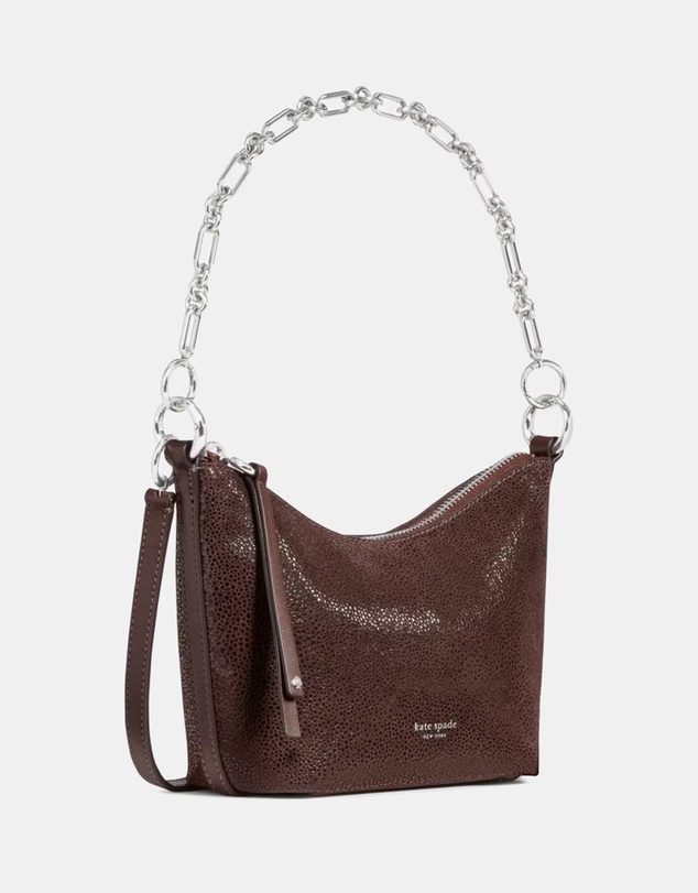 Kate Spade - Halo Dot Printed Suede Mini Chain Shoulder Bag