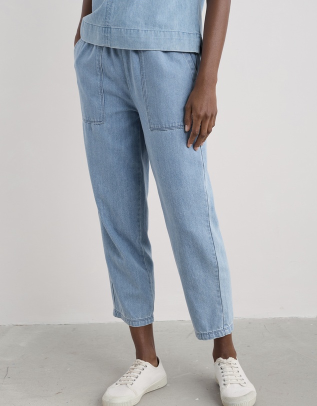 Seasalt - Seasalt Cornwall Blue Sholl Denim-Linen Joggers