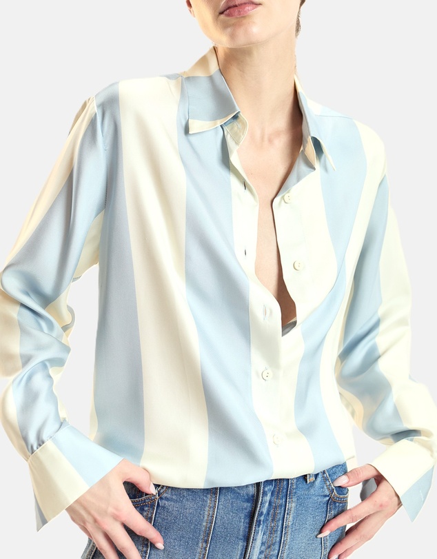 Cynthia Rowley - Silk Striped Button-Up Shirt