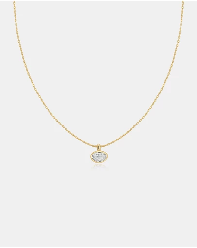 Ania Haie - Gold Bezel Organic Pebble Necklace