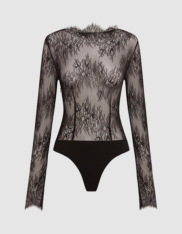 Shona Joy - Lambent Lace Long Sleeve Bodysuit
