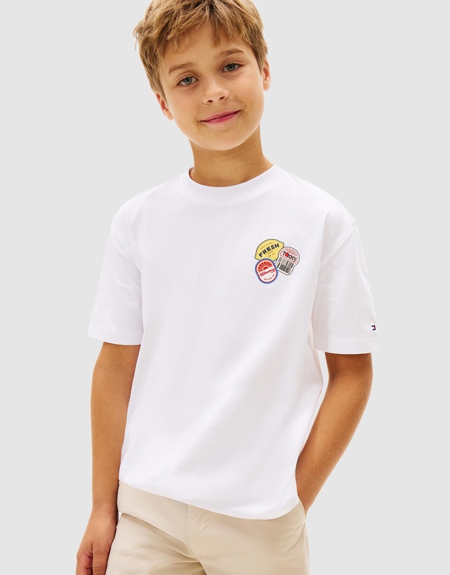 Tommy Hilfiger - Sticker Print Back Graphic Jersey T-Shirt - Teens