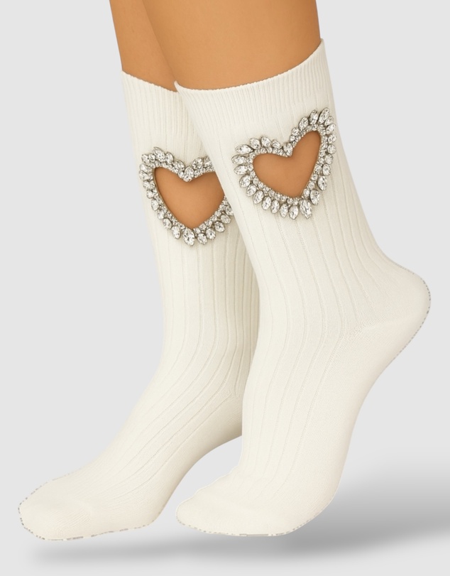 High Heel Jungle - Gem Crystal Heart Sock