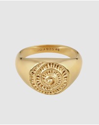 Kuzzoi - ICONIC EXCLUSIVE - Ring Male Signet 925 Sterling Silver Gold Plated