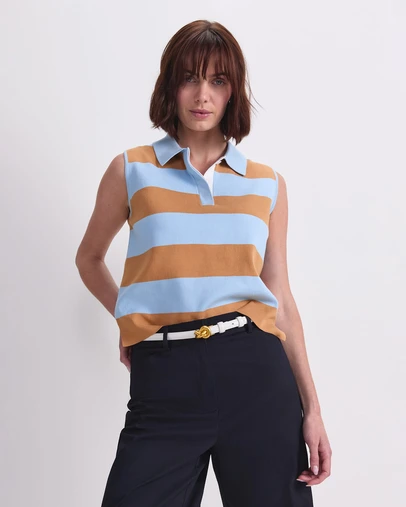 Sportscraft - Knit Sleeveless Polo Tank